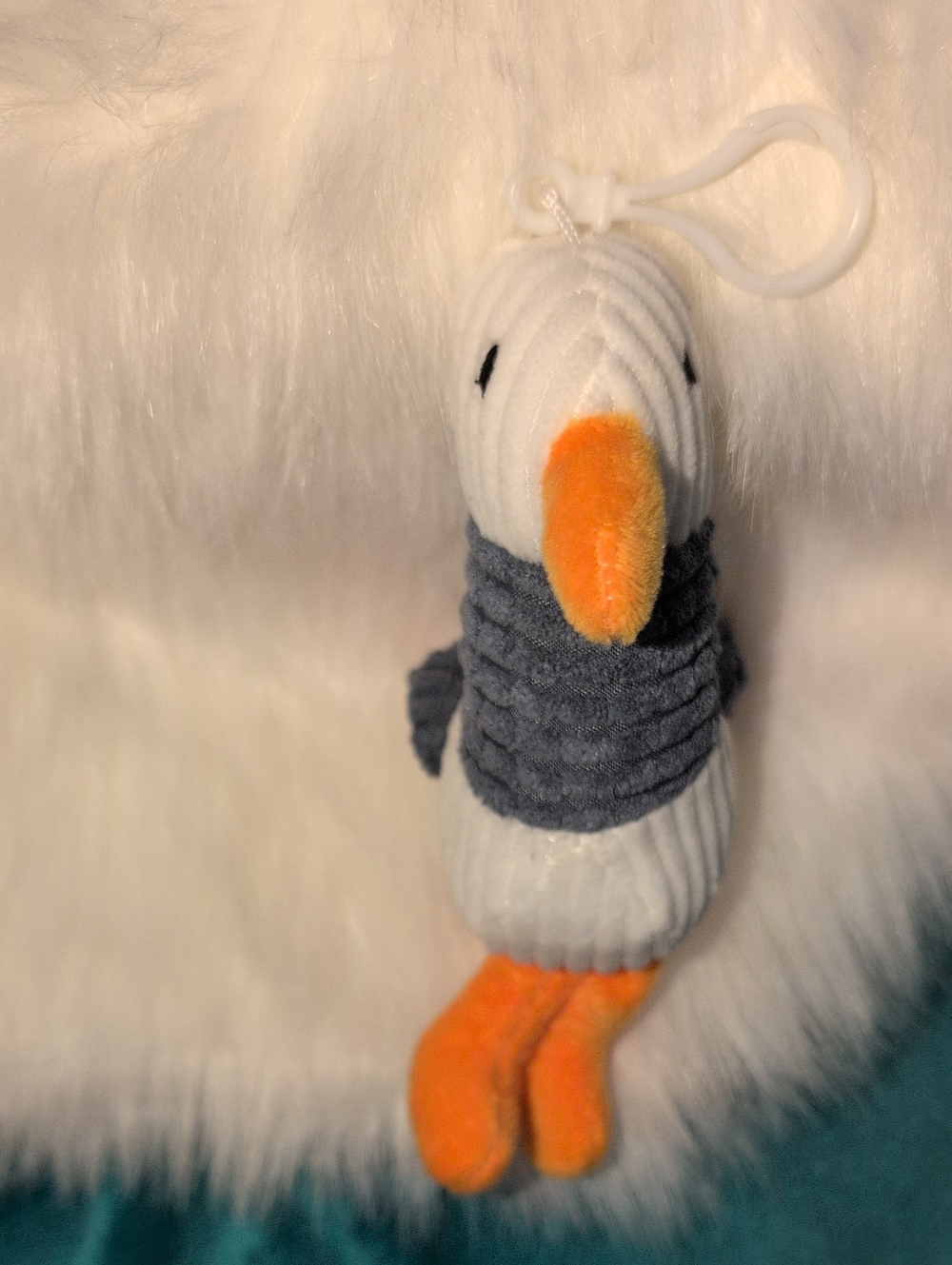 Plush Seagull Bird Keychain Or bag Charm